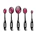 BEZOX Silicone Makeup Brush, Set of 5pcs Oval Makeup Brushes, Cream/Cosmetics/Foundation Application Tools - W/Makeup Brushes Acrylic Holder