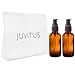 JUVITUS Amber Glass Boston Round Black Treatment Pump Bottle - 2 oz (2 Pack)