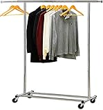 Simple Houseware Heavy Duty Clothing Garment Rack, Chrome (Renewed)