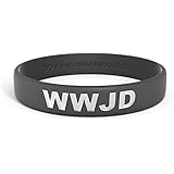 Reminderband - WWJD Black 100% Silicone Wristband - Silicone Rubber Bracelet - Christian Religious Events, Motivation, Gifts, Support, Causes, Fundraisers, Awareness - Men, Women, Kids