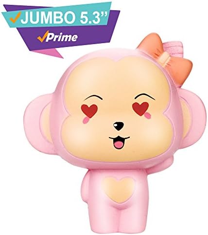 New Rare Jumbo Scented Monkey Squishy Animals| Kawaii Large Squishes Slow Rising Prime |Cute Toys| Alpaca Strawberry Cake Panda Galaxy Koala Food Peach| Cheap Pack Random Set (Pink Monkey)