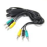 Ancable Replacement Audio Cable for 5.1 Channel Logitech Computer Speakers 3.5mm 1/8 TRS Plug Male to Male 6ft，Compatible with logitech z-5500, z-5450, z-5400, z-5300, z-906, z-680, x540 etc.