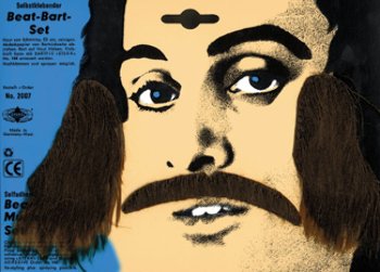 BEAT BART MUSTACHE SIDEBURNS SET BROWN