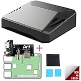 Argon One Mini Computer Case for Raspberry Pi 3 B+ / B | Aluminum Enclosure | Passive and Active Fan Cooling | Safe Shutdown with Power Button | Supports Retro Gaming, Movies, and Music