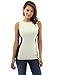 PattyBoutik Women’s Color Block Sleeveless Blouse (Ivory and Black M)