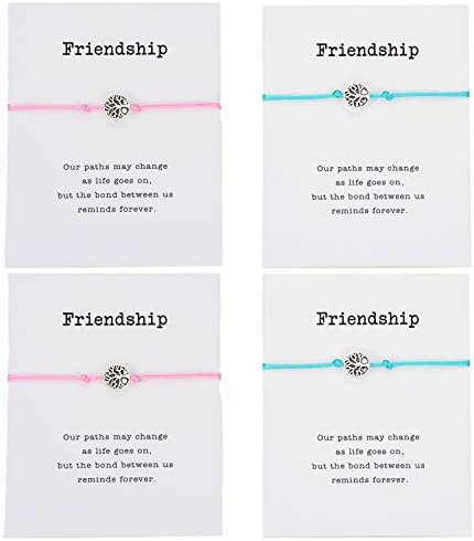 Neovivi Life Tree Charm Bracelets for Women Men Children Lucky Red String Friendship Wish Bracelets Jewelry Gift Adjustable