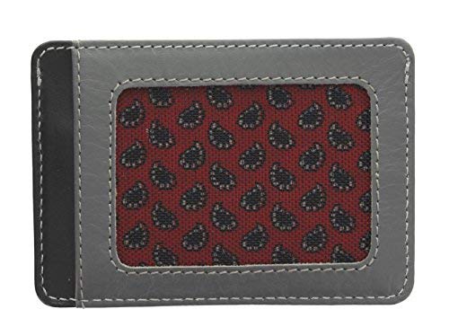 VISCONTI Lucca Collection Ramon Two Tone Slim Leather Credit Card Holder LC35 Grey Multi