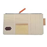 Mily Multi-purpose Auto Car Visor Organizer, Sun Shade CD Holder Card Storage Pouch Bag Beige