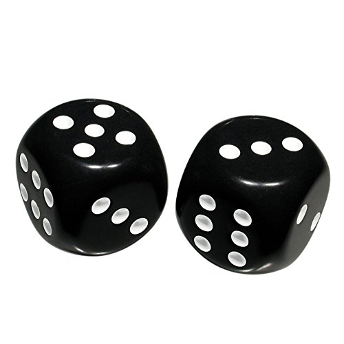 Low Vision Large Dice - Black with white dots