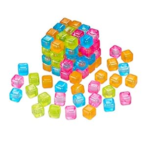 Relaxdays Herbruikbare ijsblokjes, set van 100 stuks, feestijsblokjes voor dranken, kunstmatig permanent ijsklontjes…