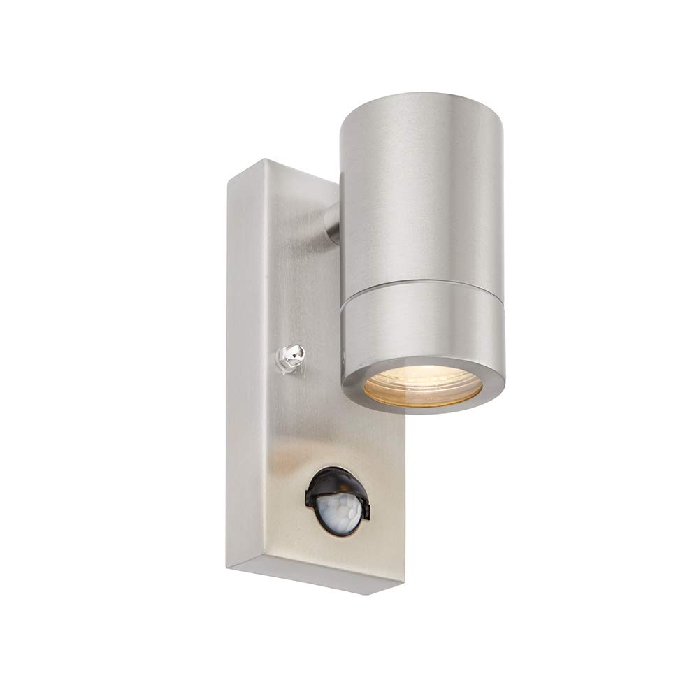 Saxby 75431 Palin Brushed Stainless Steel Outdoor IP44 PIR Wall Light