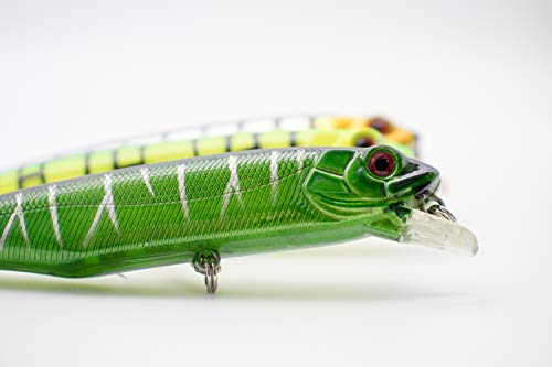 HUNTIC Minnow Wobbler Set 3 Stück Kunstköder + Fischköderbox | 10,5cm | 15,5g | Angelköder sinkend - Raubfischangeln wie… – Bild 5