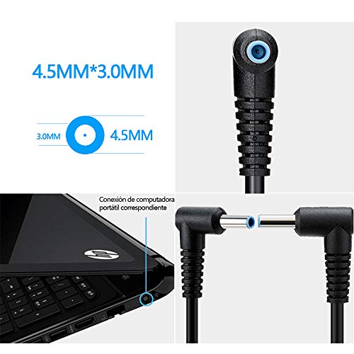 aifulo Adaptador Cargador para HP,Computadora portátil Cargador 19.5V 2.31A 45W,Fuente de alimentación Adaptador compatible HP ProBook 430 G4 440 G4,HP Stream 1113 Serie,HP Chromebook 11 14,HP Envy 13