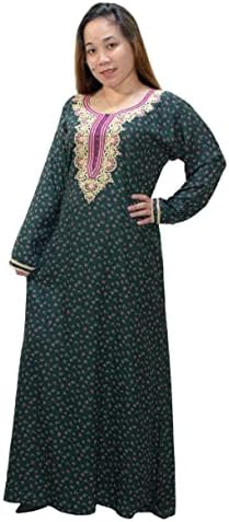 Women Jalabiya Cashmere Fabric Embroidery Arabian Casual Dress Ta