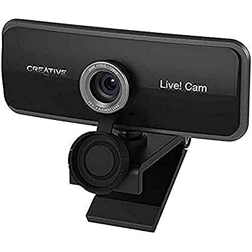 Creative Live! Cam Sync 1080p Full HD Wide-angle USB Webcam with Dual Built-in Mic, Privacy Lens Cap, Universal Tripod Mount, High-res Video Calling, Recording, and Streaming Camera for PC or Mac