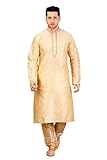 Da Facioun Exquisite Cream Dupioni Raw Silk Readymade Kurta For Mens 69804