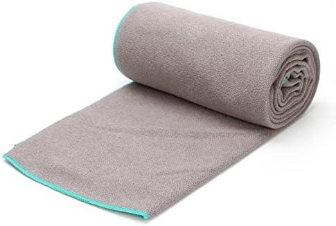 JUNMU Yoga Towel Non Slip,Microfiber Absorbent,Soft Comfortable for Hot Yoga,Pilates Yoga Towel Mat 24x72 Inch