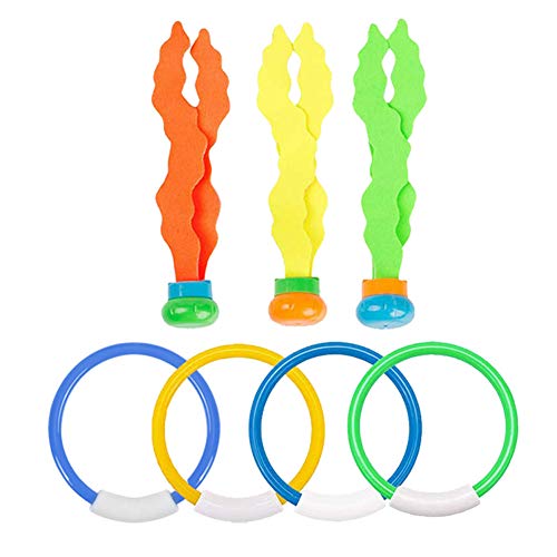 UNGLINGA Diving Swimming Pool Toys Set Underwater Toy Rings Torpedo