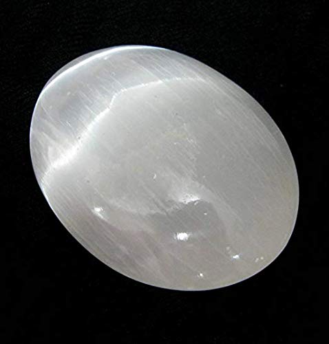 114 Grams Selenite Oval Gemstone Crystal Healing Reiki feng Shui Gift Psychic Wellness Energy Metaphysical Aura vaastu Spiritual Wisdom