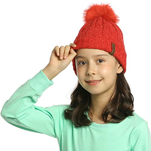 image for ViGrace Kids Winter Warm Fleece Lined Hats Infant Toddler Children Bea
