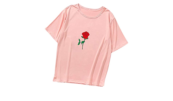 t Shirt Mujer Lindo Rosa Camisetas de Manga Corta tee Shirt ...