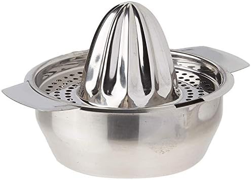 Lu Cucina Citrus Juicer & Strainer - Stainless Steel - Make Your Own Orange - Grapefruit - Lemon & Fruit Juices - 13.5oz Capacity