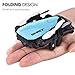 SIMREX X300C Mini Drone RC Quadcopter Foldable Altitude Hold Headless RTF 360 Degree FPV Video WiFi 720P HD Camera 6-Axis Gyro 4CH 2.4Ghz Remote Control Super Easy Fly for Training(Blue)