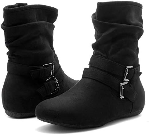 Herstyle Lindell Women's Fashion Flat Heel Calf Boots Side Zipper Slouch Ankle Booties 5 Herstyle Lindell Women's Fashion Flat Heel Calf Boots Side Zipper Slouch Ankle Booties