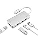 Letscom USB-C to USB 3.0 Portable Data Hub with Thunderbolt 3 to Network Adapter Ethernet Port and 3 USB 3.0 Ports, for Macbook Pro, XPS, Google Pixelbook and More Type C Devices, Silver