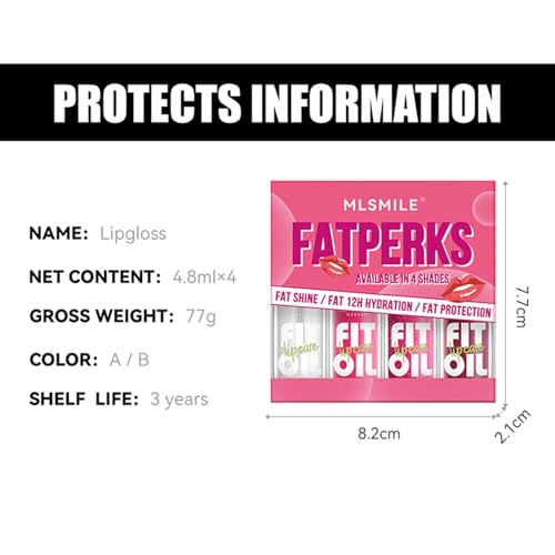 VolksRose 4pcs Lip Gloss Oil Set, Hydrating Lip Glow Oil Lip Gloss, Lipgloss Lipoil Set for Women Girls Teens, Tinted Plumping Lip Gloss Packs, Fat Lip Oil Lip Balm for Dry Lips Nourishing