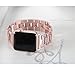 Secbolt Bling Bands Compatible Apple Watch Band 42mm 44mm iWatch Series 6 5 4 3 2 1 SE Women Dressy Jewelry D-link Stainless Steel Wristband Strap, Rose Gold
