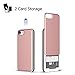 DesignSkin iPhone 8 Sliding Card Holder Case, Extreme Heavy Duty Triple Layer Bumper Protection Wallet Cover with Storage Slot for Slider iPhone 6/7 / 8 - Rose Gold