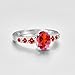 Psiroy 925 Sterling Silver Plated Oval Simulated Garnet Promise Ring for Women Size 7