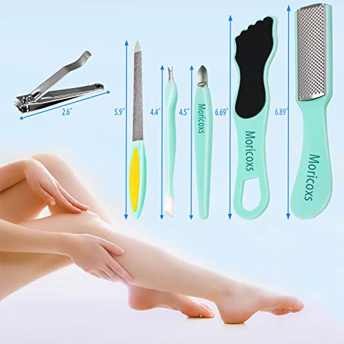 Pedicure Kit Set 6 in 1,Moricoxs Colossal Foot Rasp Foot File And Callus Remover For Feet, Stainless Steel Foot Care Tools, Foot Rasp, Feet Dead Skin Remover,Pedicure Kit For Men Women Gift