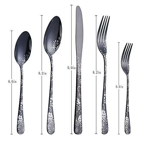 20-Piece-Silverware-Set-Stainless-Steel-Flatware-Cutlery-Set-for-4-Knives-and-Forks-and-Spoons-Sets-Unique-Pattern-Design-Dishwasher-Safe-Black1