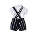Ferenyi US Baby Boys Bowtie Gentleman Romper Jumpsuit Overalls Rompers (0-6 months, White)