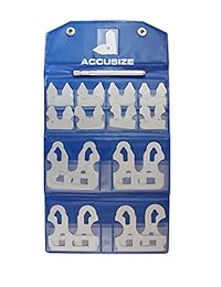 AccusizeTools Set de 25 unidades. Set fraccional Radius Gage 1 64 1 2 pulgadas con soporte, #EG02 5021
