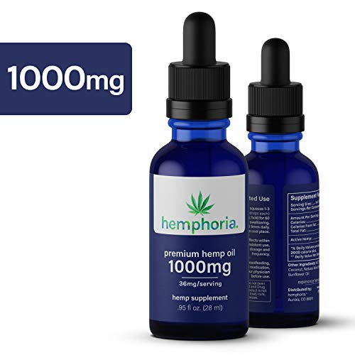 1000mg Hemp Oil for Pain, Anixety, and Stress Relief, Healthy Sleep : Organically and Outdoor Grown, Omega Rich, and Third Party Tested for Potency and Safety :: Hemphoria