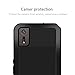 Sony Xperia XZ case,Feitenn® Extreme Hybrid Armor case Alloy Aluminum Metal Bumper Gorilla Glass Soft Rubber Military Heavy Duty Shockproof Hard Water Resistant Case for Sony Xperia XZ (Black)