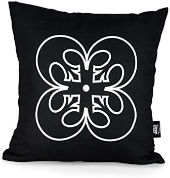 Star Wars Black Throw Pillow | White Rebel Insignia Pattern Design | Water & Fade Resistant Fabric For Indoor & Outdoor Use | 18 x 18 Inches