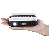 Amaz-Play Mobile Pico Projector Portable Mini Pocket Size Multimedia Video LED Gaming Projectors with 120" Display, 120,000-Hour LED, Can Be Charged by Power Bank