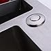 SINKINGDOM Garbage Disposal SinkTop Air Switch Kit with Long Button,Brass Made Cover,Brushed Nickel
