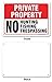 Private Property No Hunting Fishing Trespassing Sign, 10x14 Inches, Rust Free .040 Aluminum, Fade Resistant, Made in USA