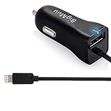 BigMuu iPhone Car Charger, High Speed Car Adapter with Built-in Lightning Connector for iPhone 7 6S Plus 6 Plus 6 Se 5S 5 5C iPad Pro Air Mini 2 3 4 and Extra USB Port