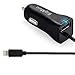 BigMuu iPhone Car Charger, High Speed Car Adapter with Built-in Lightning Connector for iPhone 7 6S Plus 6 Plus 6 Se 5S 5 5C iPad Pro Air Mini 2 3 4 and Extra USB Port