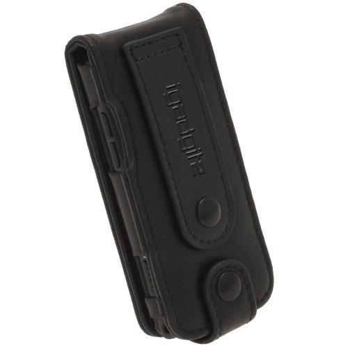 iGadgitz Black Genuine Leather Flip Case Cover for Sony Walkman NWZ-E473 NWZ-E474 NWZ-E574 NWZ-E575 E Series Video MP3 Player 4gb 8gb 16gb (NWZ-E474B, NWZ-E574B, NWZ-E575B, NWZ-E473K) - Thumbnail 3