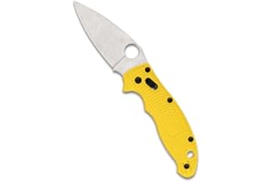 Spyderco Manix 2 Lightweight Salt Folding Utility Pocket Knife with 3.37 Inch CPM MagnaCut Steel Blade and Yellow FRCP Handle - PlainEdge - C101PYL2