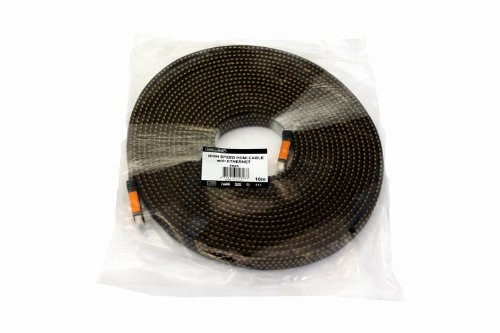 VS-ELECTRONIC - 610763 HDMI Flat Cable Male to Male Version 1.4 High Speed Ethernet AWG28 10m Length 5826V