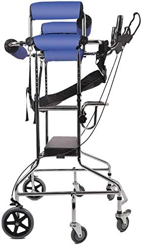 Knoijijuo 6 wheels Adult Mature walker Walker hemiplegia Stroke rehabilitation equipment with hand brake equipped with double forearm support Assist,A