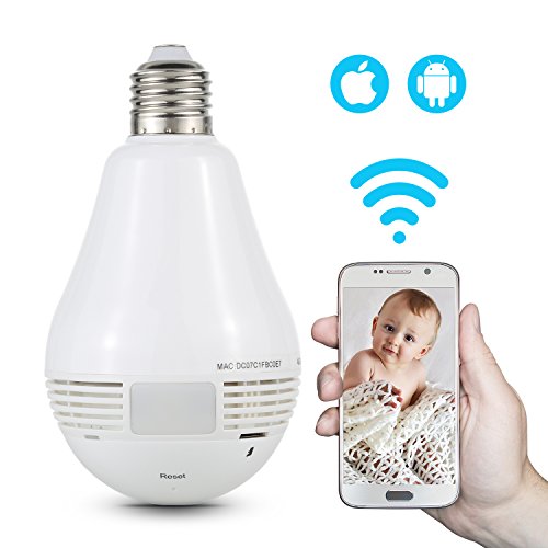 NexGadget 960P & 360Â° Panoramic Wireless security Bulb baby Camera with Motion Detection, Two Way Audio, Night Vision (white)